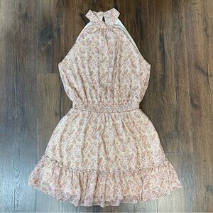 Sweet lemon rust paisley halter dress‎ SZ LG